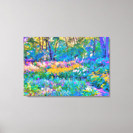 Impressionistische kleurrijke tuinlandschapsbloeme canvas afdruk