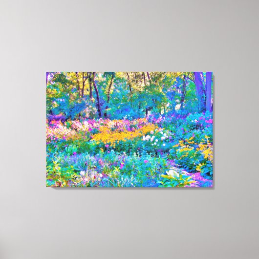 Impressionistische kleurrijke tuinlandschapsbloeme canvas afdruk (Voorkant)