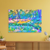 Impressionistische kleurrijke tuinlandschapsbloeme canvas afdruk (Insitu (Woonkamer))