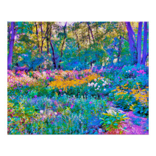 Impressionistische kleurrijke tuinlandschapsbloeme perfect poster
