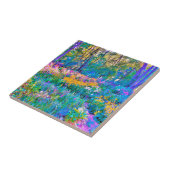 Impressionistische kleurrijke tuinlandschapsbloeme tegeltje (Zijkant)