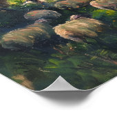 Impressionistische kudde schapen Landschapsschilde Poster (Hoek)