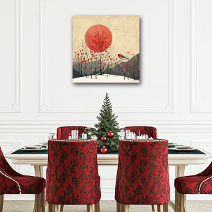 Impressionistische kunst die de bomen van de Sun M Poster