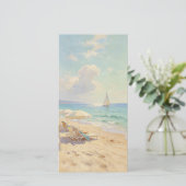Impressionistische kunst van het zonnige strand (Staand voorkant)
