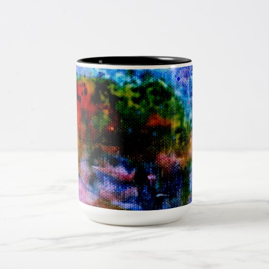 Impressionistische landschapsschilderkunst tweekleurige koffiemok (Center)