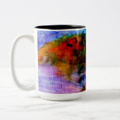 Impressionistische landschapsschilderkunst tweekleurige koffiemok (Links)