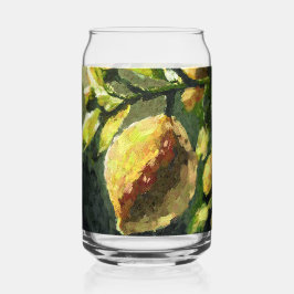 Impressionistische Lemons Hanging from Branch Blikvorm Glas