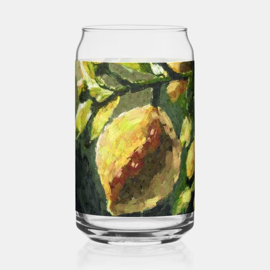 Impressionistische Lemons Hanging from Branch Blikvorm Glas (Voorkant)