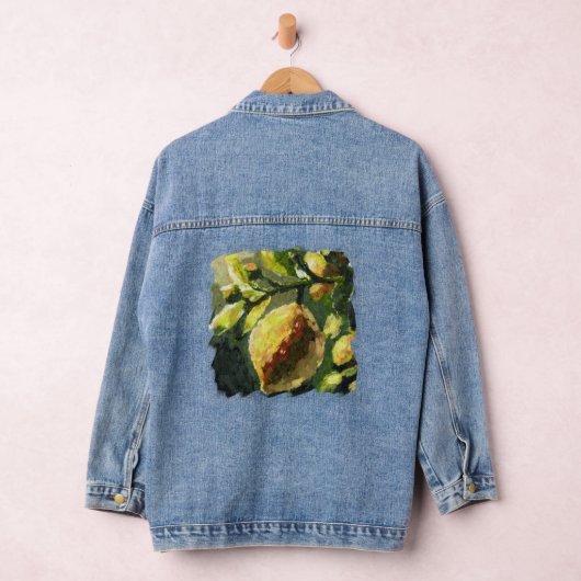 Impressionistische Lemons Hanging from Branch Denim Jacket (Hangar)