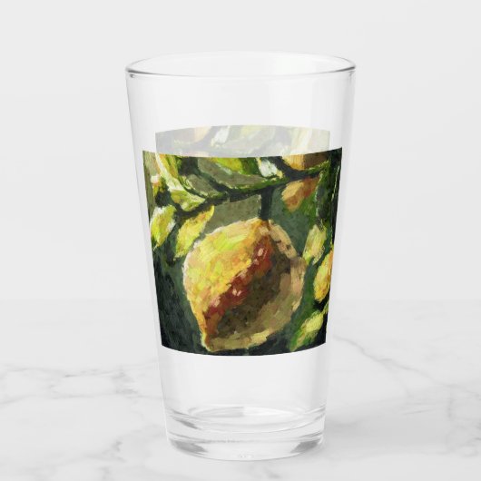 Impressionistische Lemons Hanging from Branch Glas (Achterkant)