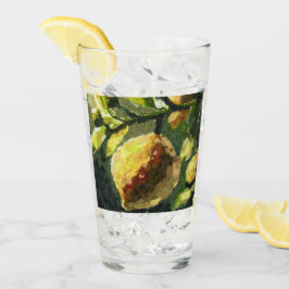 Impressionistische Lemons Hanging from Branch Glas