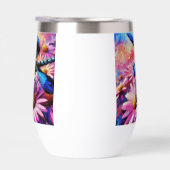 Impressionistische libel op roze madeliefjes bloem (Rechts)