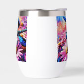 Impressionistische libel op roze madeliefjes bloem (Links)