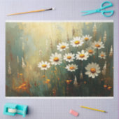 Impressionistische madeliefjesveld Art Decoupage Tissuepapier (Craft)