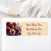 Impressionistische Maroon Pansies Floral Painting Etiket (Insitu)