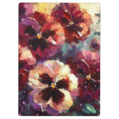 Impressionistische Maroon Pansies Floral Painting Klembord (Achterkant)