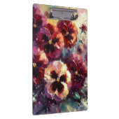 Impressionistische Maroon Pansies Floral Painting Klembord (Rechts)