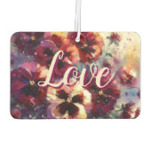 Impressionistische Maroon Pansies Floral Painting Luchtverfrisser (Achterkant)