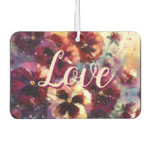 Impressionistische Maroon Pansies Floral Painting Luchtverfrisser (Voorkant)