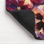 Impressionistische Maroon Pansies Floral Painting Muismat (Hoek)