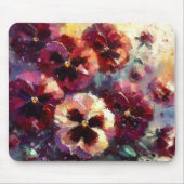 Impressionistische Maroon Pansies Floral Painting Muismat (Voorkant)