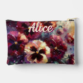 Impressionistische Maroon Pansies gepersonaliseerd Etui (Achterkant)