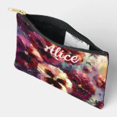 Impressionistische Maroon Pansies gepersonaliseerd Etui (Open)