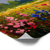 Impressionistische Mountain Wildflower Meadow Wall Poster (Hoek)