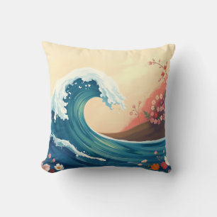 Impressionistische Oceaan Golf Kussen