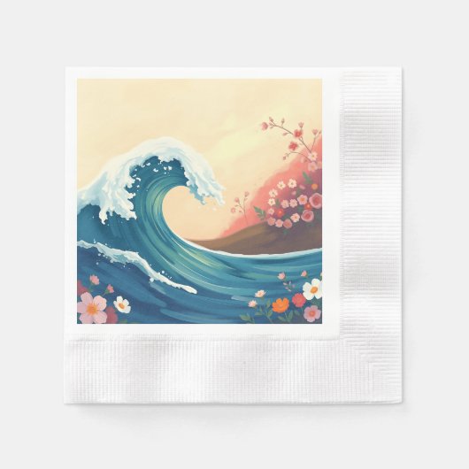 Impressionistische Oceaangolf Servet (Voorkant)
