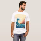 Impressionistische oceaangolf t-shirt (Voorkant volledig)