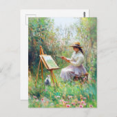 Impressionistische olieverfschilderij van Cat Besi Briefkaart (Voorkant / Achterkant)