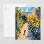 Impressionistische olieverfschilderij van de kat i briefkaart (Voorkant / Achterkant)