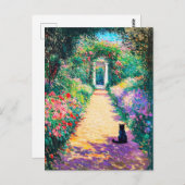 Impressionistische olieverfschilderij van kat op b briefkaart (Voorkant / Achterkant)