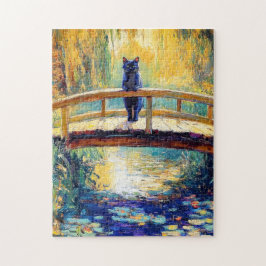 Impressionistische olieverfschilderij van vijver m legpuzzel