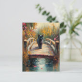 Impressionistische olieverfschilderij van zwarte k briefkaart (Staand voorkant)