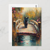 Impressionistische olieverfschilderij van zwarte k briefkaart (Voorkant / Achterkant)