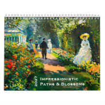 Impressionistische paden en bloesems