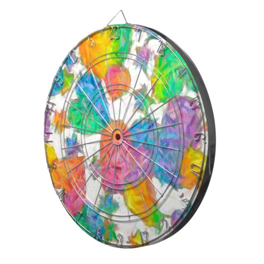 Impressionistische pasteelValentijn Harten Dartbord (Voorkant Rechts)
