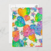 Impressionistische pasteelValentijn Harten Feestdagenkaart (Voorkant / Achterkant)