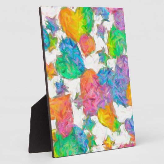 Impressionistische pasteelValentijn Harten Fotoplaat (Zijkant)