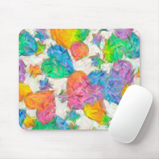 Impressionistische pasteelValentijn Harten Muismat (Met muis)