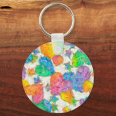 Impressionistische pasteelValentijn Harten Sleutelhanger (Voorkant)