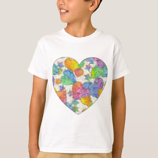 Impressionistische pasteelValentijn Harten T-shirt (Voorkant)
