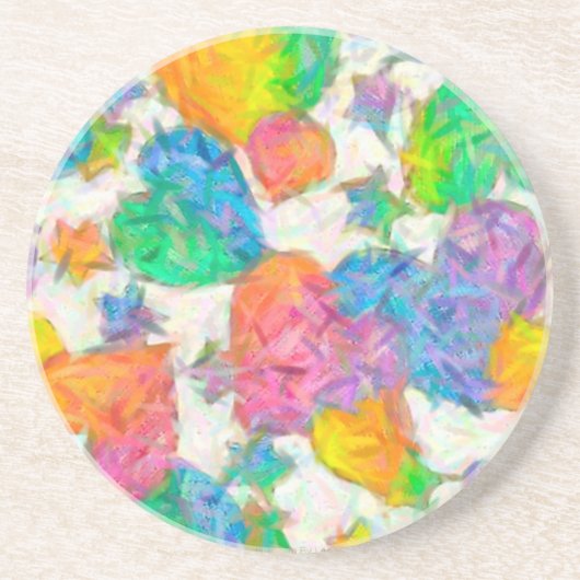 Impressionistische pasteelValentijn Harten Zandsteen Onderzetter (Voorkant)