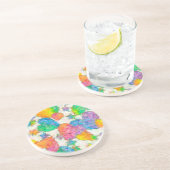 Impressionistische pasteelValentijn Harten Zandsteen Onderzetter (Zijkant)