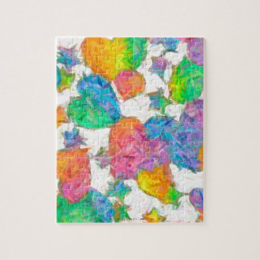 Impressionistische Pastel Valentijnsharten Legpuzzel (Verticaal)