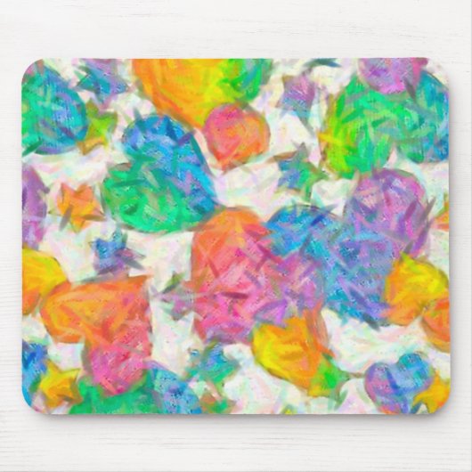 Impressionistische Pastel Valentijnsharten Muismat (Voorkant)