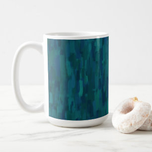 Impressionistische penseelstreken, marineblauw, tu koffiemok