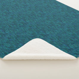 Impressionistische penseelstreken, marineblauw, tu sherpa deken
